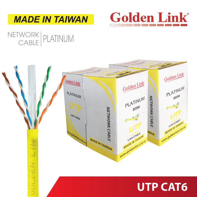 CÁP MẠNG GOLDEN LINK PLATINUM UTP CAT 6 – MADE IN TAIWAN